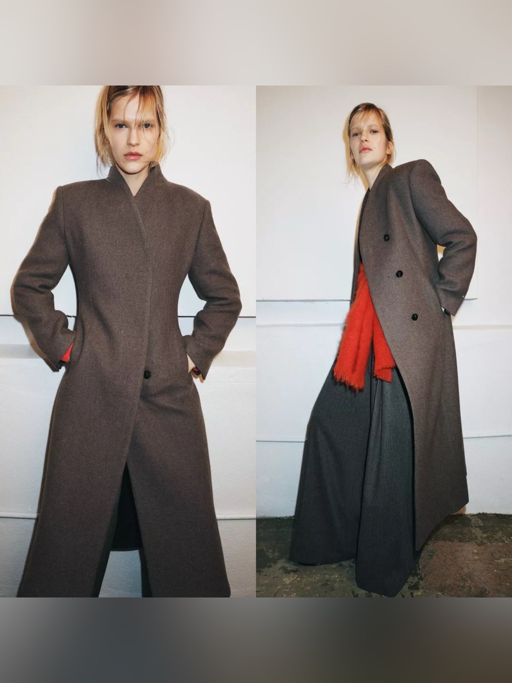 Zara MANTECO WOOL COAT ZW COLLECTION LIMITED EDITION Long Brown Overcoat NWT